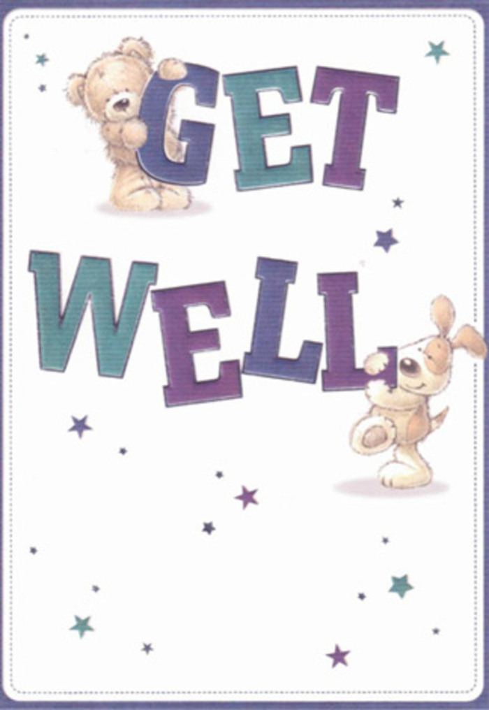 This get well card radiates gentle encouragement, its scene set with a touch of West Green's everyday warmth and neighbourly charm. At its centre, a friendly bear and an affectionate pup are joyfully helping to deliver a message of hope. Their fur, depicted with such softness that you can almost feel it, suggests the tactile delight of a freshly gathered bouquet. Twinkling star shapes in shades of indigo and aqua whirl through the air, reminiscent of the optimism that walks with you down Harringay Road on a sunny afternoon. The letters spelling out 'Get Well' are bold, rounded, and generously shaded, anchoring the composition in a cheerful confidence that uplifts rather than overwhelms. Every detail-from the expressive eyes to the playful gestures-emanates a spirit of nurturing and reassurance, similar to the thoughtfulness Florist West Green brings to arranging blooms for neighbours in need. The overall effect is one of buoyant positivity: an illustrated embrace, ready to accompany a heartfelt bouquet and brighten someone's day.