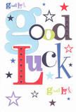This bold, uplifting good luck card leaps with encouragement, echoing the joyful wishes we often hear at Florist West Green as customers prepare to support loved ones for exams, auditions, or big life steps. The words 'Good Luck' sweep across a sheet of gleaming white in playful, oversized blue, red, and deep purple letters, each curve and angle chosen with the discerning eye of an experienced florist styling a bouquet for a grand send-off. Dotted throughout are gleaming stars-navy, lavender, pale lemon-scattered like confetti blown across Green Lanes after a celebration. Though the card is perfectly smooth to the touch, its textured design conjures the tactile satisfaction of holding fresh, quality cardstock, just as one feels the luxurious petals of a new floral arrangement. There's a quiet magic in this card, the way it holds both anticipation and reassurance-a gentle nod from the West Green community, poised to help someone step boldly into the future, wrapped in the warmth of sincere belief and shared dreams.